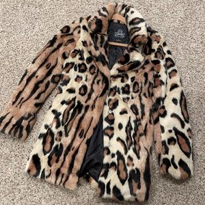 Never worn faux fur jacket